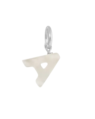 MOP Letter Charm | Metal Color: Silver | Letter: A