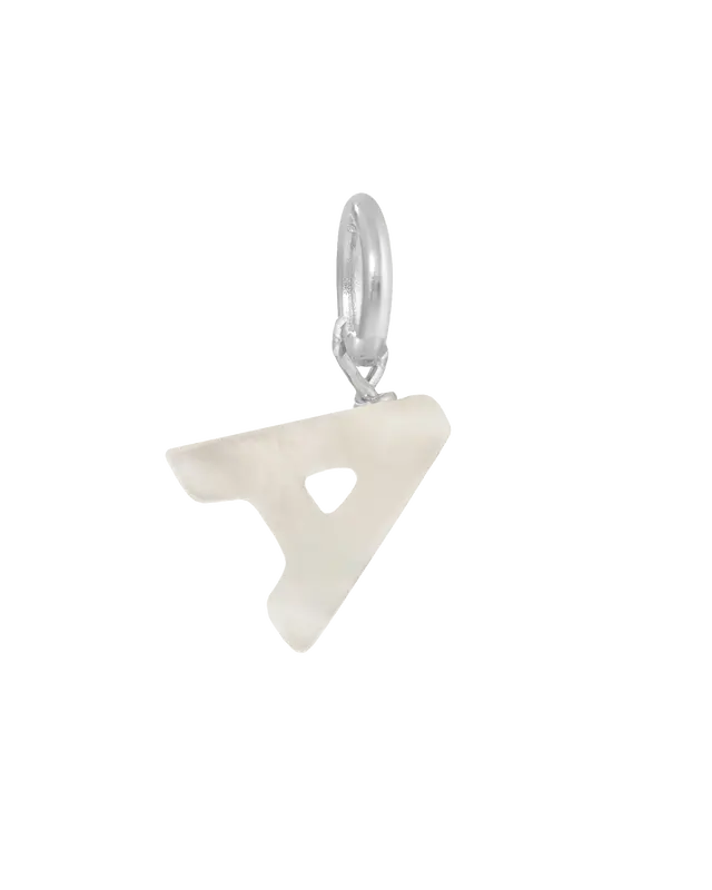 MOP Letter Charm | Metal Color: Silver | Letter: A
