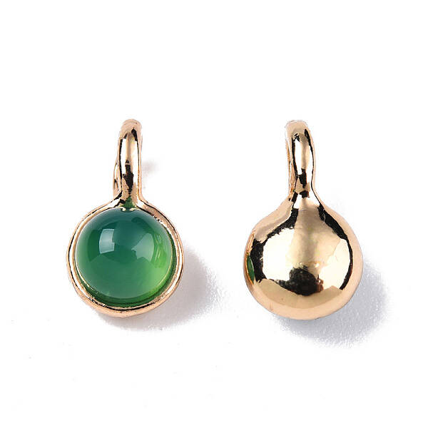 Natural Dyed & Heated Green Onyx Agate Charms