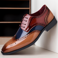 Men’s Wingtip Oxford Dress Shoes – Patent Leather Finish with Brogue Detailing, Stylish & Comfortable for Business & Form...