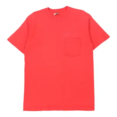 Single Stitch Exit e11even. Pocket T'S Graphic T-Shirt - Large Red Cotton