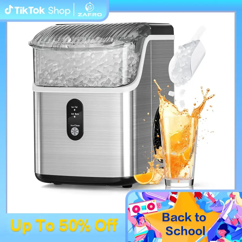 Nugget Ice Maker Countertop with Soft Chewable Pellet Ice, Pebble Portable Ice Machine with Ice Scoop,34lb in 24Hrs, Self-Cle...