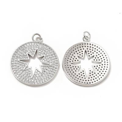 Brass Micro Pave Cubic Zirconia Pendants