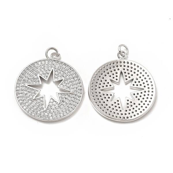 Brass Micro Pave Cubic Zirconia Pendants