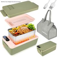 Father's Day Gifts, Portable Electric Durable Lunch Box, Rechargeable Insulated Food Heater, Lcd Digital Display Food Heating...