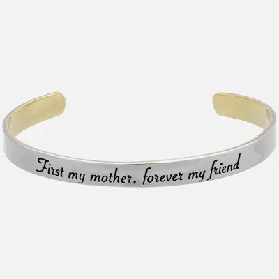 My Mother My Friend Mixed Metal Cuff Bracelet