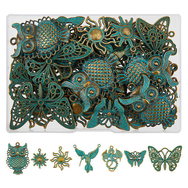 42Pcs 7 Style Zinc Alloy Pendants