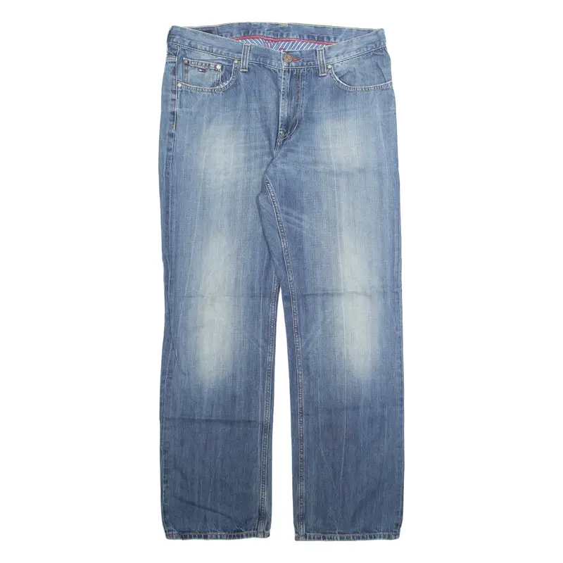 TOMMY HILFIGER Mens Jeans Blue Regular Straight Stone Wash W36 L32