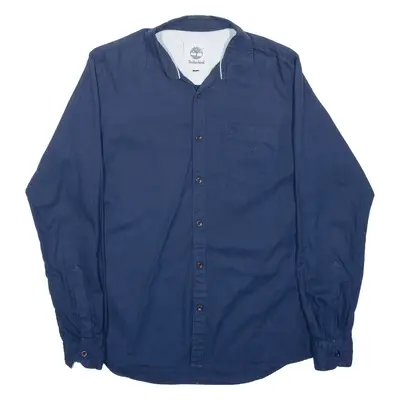 TIMBERLAND Plain Shirt Blue Long Sleeve Mens M