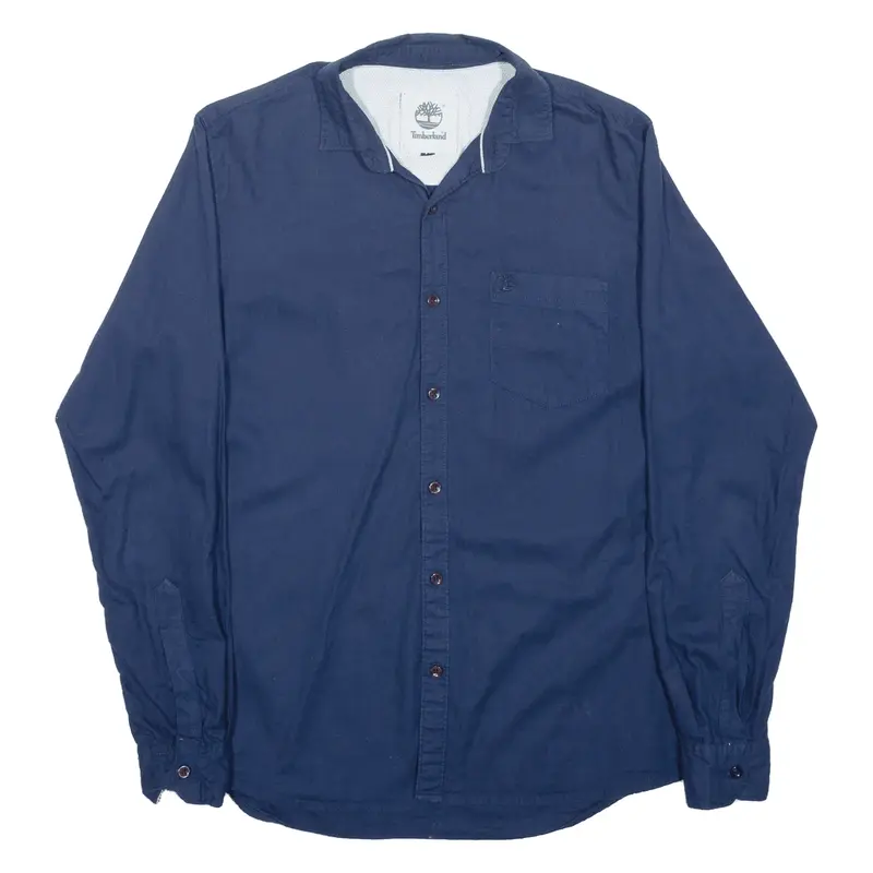 TIMBERLAND Plain Shirt Blue Long Sleeve Mens M