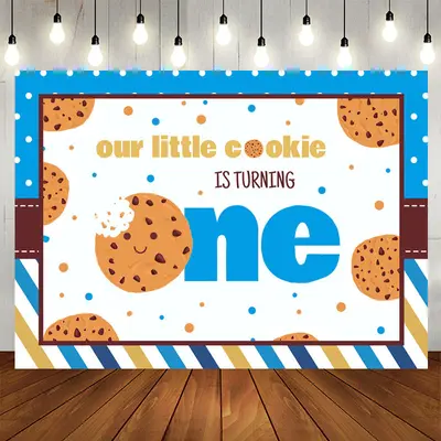 Aperturee Little Cookie Is Turning One Cute Birthday Backdrop