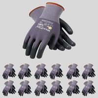 MaxiFlex Work Gloves Ultimate Men's Gray Nitrile Coated 12-Pack with Excellent Grip, Durable for Precision Outdoor Tasks, Mac...