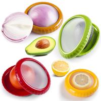 4 Pcs Silicone Fruit Vegetable Anti-oxidation Box, Avocado Saver and Onion Storage Set, Reusable Fridge Fresh Pod Food Storag...