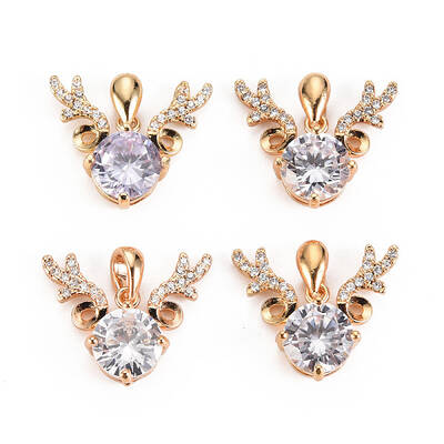 Brass Micro Cubic Zirconia Pendants