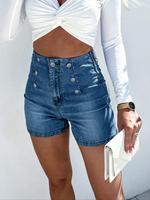 Women's Button Denim Shorts, Casual Comfy Shorts for Daily Wear, Ladies Bottoms for Summer, Summer Bottoms, Womenswear