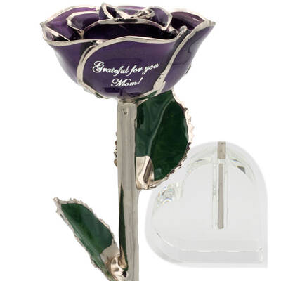 Personalized Mother's Day Rose in Heart Vase