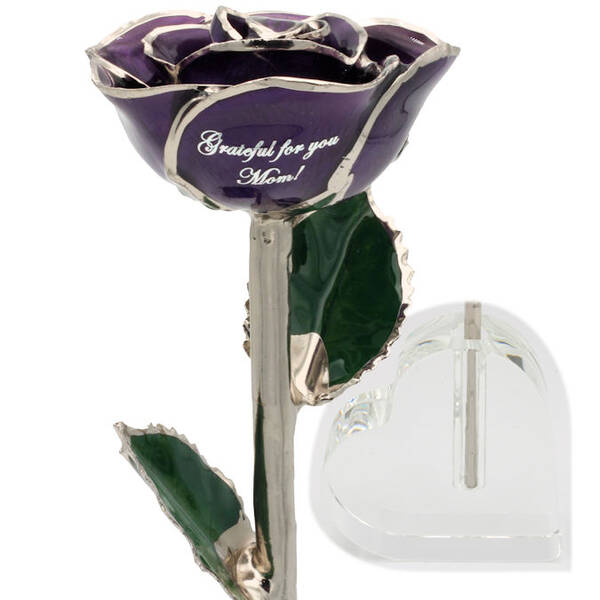 Personalized Mother's Day Rose in Heart Vase