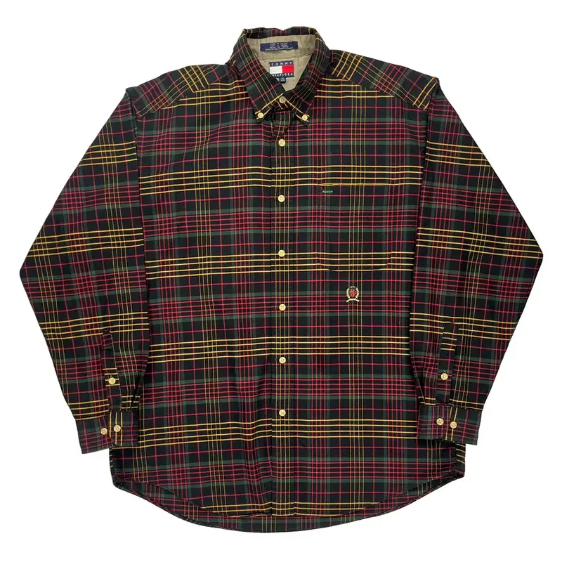Tommy Hilfiger Checked Shirt - Medium Multicoloured Cotton