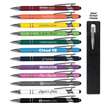 100 Custom iWriter Exec - Stylus & Soft Touch Rubberized Metal ...