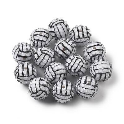 Sport Themed Resin Rhinestone Beads