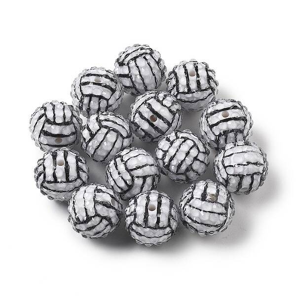 Sport Themed Resin Rhinestone Beads