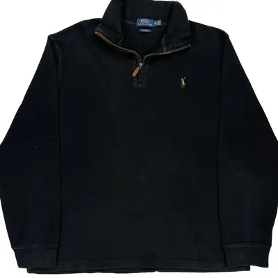 Ralph Lauren 1/4 Zip - XL Navy Cotton
