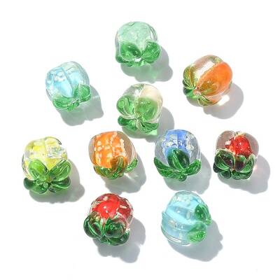 40Pcs 8 Colors Luminous Handmade Lampwork Beads