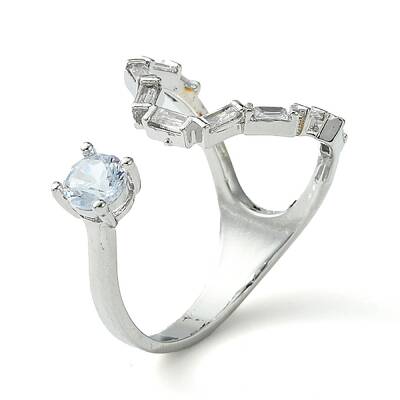 Brass Micro Pave Cubic Zirconia Ring