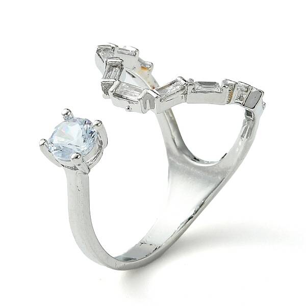 Brass Micro Pave Cubic Zirconia Ring