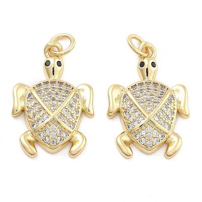 Brass Pave Clear Cubic Zirconia Pendants