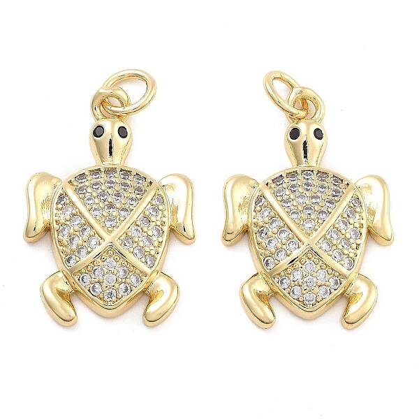 Brass Pave Clear Cubic Zirconia Pendants