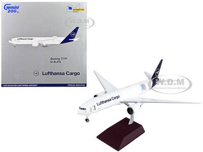 Boeing 777F Commercial Aircraft Lufthansa Cargo White with Blue Tail Gemini 200 - Interactive Series 1/200 Diecast Model Airp...