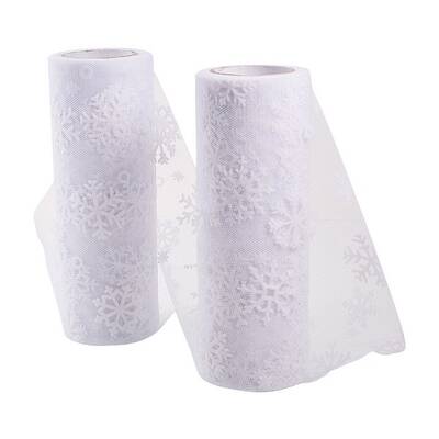 Snowflake Deco Mesh Ribbons