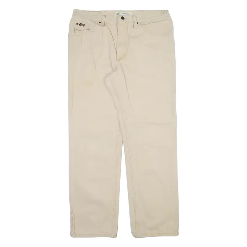 LEE Mens Trousers Cream Regular Straight W34 L30