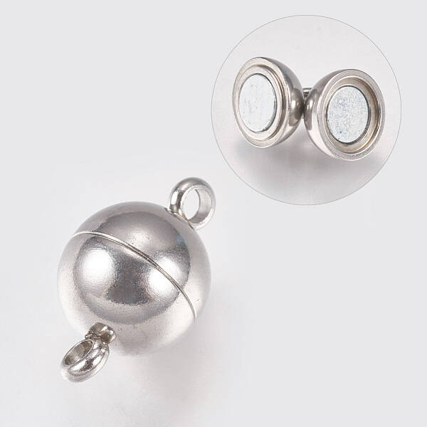 Tarnish Resistant 304 Stainless Steel Magnetic Clasps with Loops