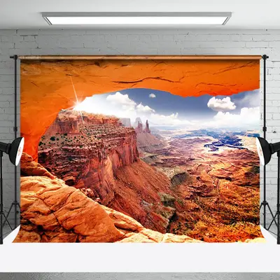 Sky Sunset Western Canyon Natural Scenery Backdrop - Aperturee