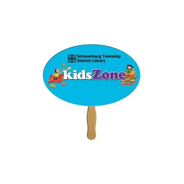 250 Custom Oval Hand Fan - Paper Products - UV Coated & Wood ...