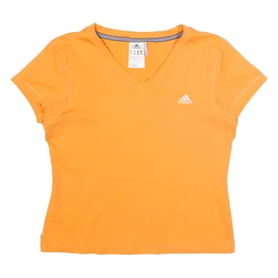 ADIDAS Womens T-Shirt Orange UK 16