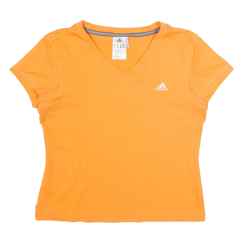ADIDAS Womens T-Shirt Orange UK 16