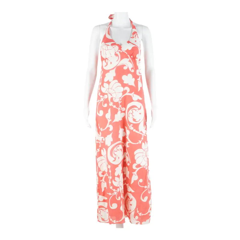 OLD NAVY Womens Day Dress Pink Linen Floral Sleeveless Midi M