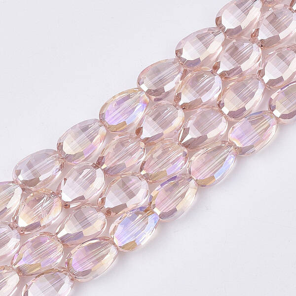 Electroplate Transparent Glass Beads Strands