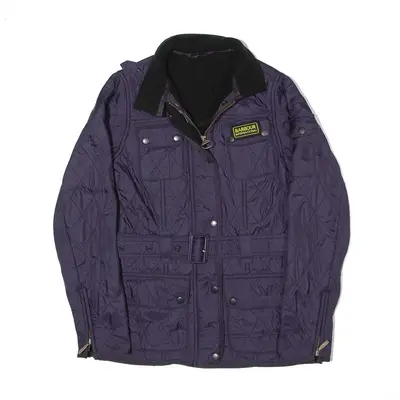 BARBOUR INTERNATIONAL Fleece Lined Quilted Jacket Purple Womens UK 6