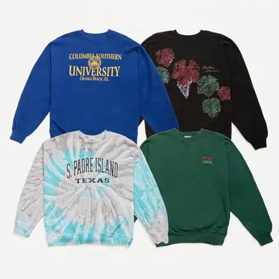 Preloved Printed Crewneck Sweatshirts | Set of 4 | Size: S