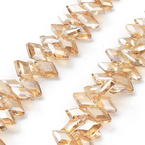Electroplate Rhombus Glass Beads Strands