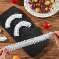 100pcs Clear Disposable Food Cover, Elastic Stretchable Bowl Cover, Plastic Wrap Sealing Bag Cover, Kitchen Gadgets, Meal Pre...