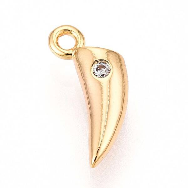 Brass Micro Pave Clear Cubic Zirconia Pendants