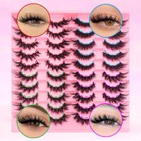 False Eyelashes, 20 Pairs Natural Curling Wispy Faux Cluster Lashes, Full Volume Eyelash for Lashes Extensions, Volumized Fal...