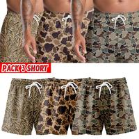 Pack 3 Camo Duck Hunting Shorts With 5 Inch Inseam, Perfect for the Gym, Basketball Camo Mesh Short, Gift for him, Gift For H...