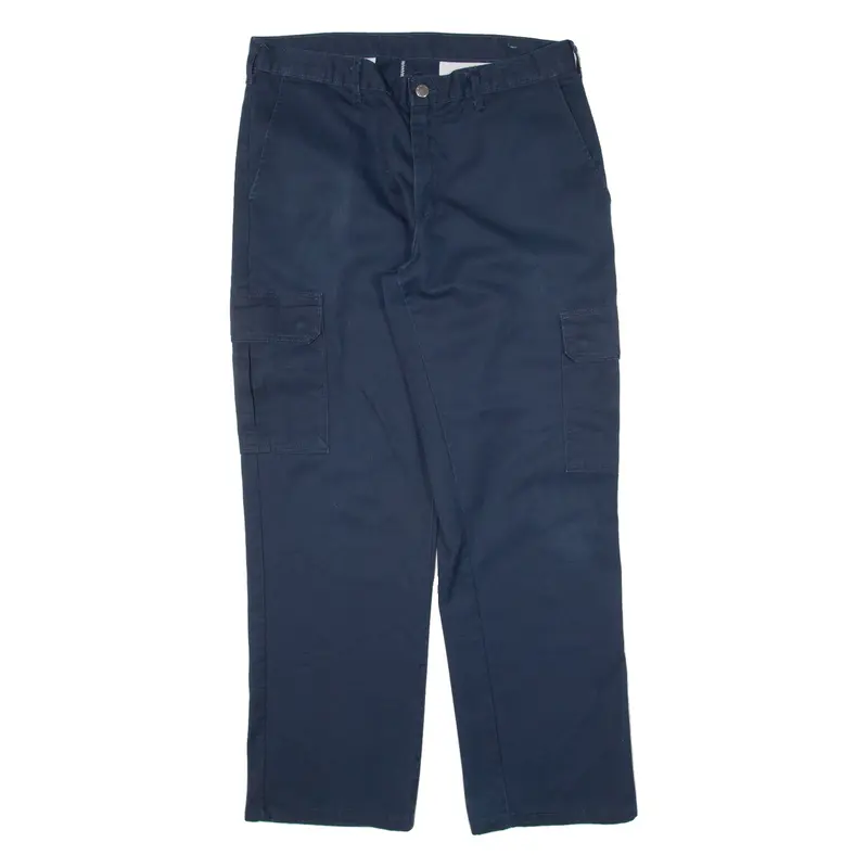 DICKIES Cargo Workwear Mens Trousers Blue Regular Straight W34 L30