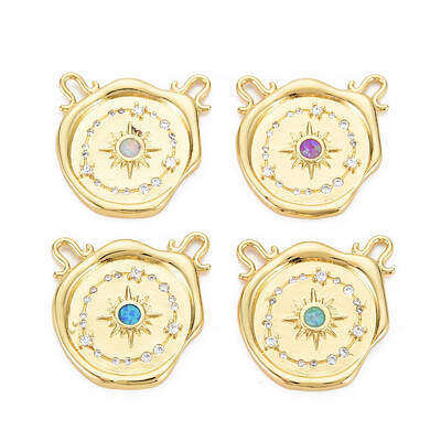 Brass Clear Cubic Zirconia Links Connectors